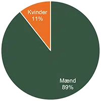 Figuren viser mænd og kvinder i Industrien. Forklaring forefindes i teksten. 