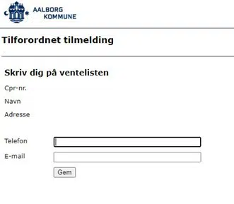 Indtast dine oplysninger og skriv dig på ventelisten