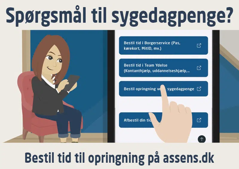 Hvis du har spørgsmål til sygedagpenge udover det, du kan finde på Mit Sygefravær eller Nem Refusion, kan du bestille en tid til at blive ringet op af en medarbejder fra Team Ydelse, sygedagpenge