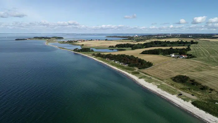 Dronebillede af Saltofte Strand.