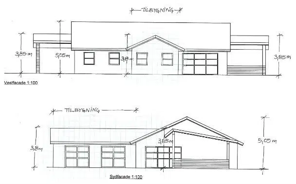 Eksempel på en facadetegning