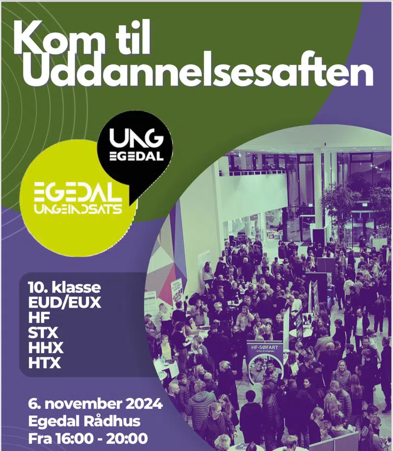 Kom til uddannelsesaften på Egedal Rådhus onsdag d. 6. november 2024