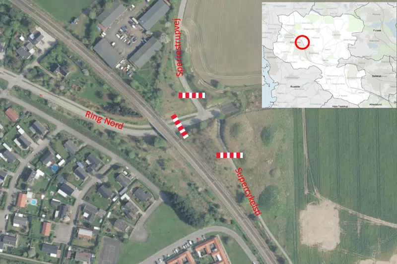 Afspærring af T-kryds og supercykelsti ved Sperrestrupvej og Ring Nord