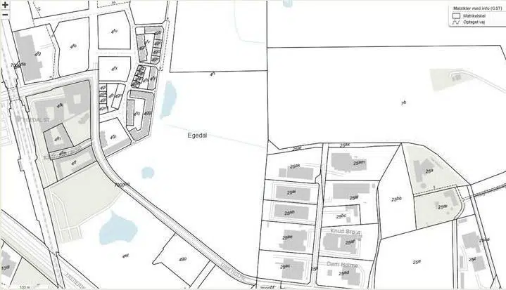 Kortet over matrikel 4h, nord for Dam Holme, hvor man må gå med metaldetektor.