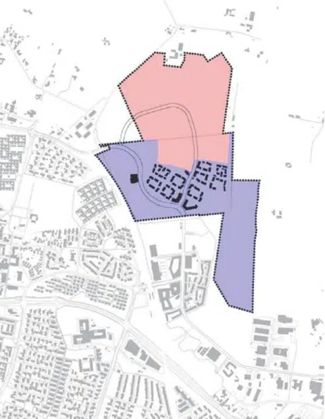 Kort, der viser lokalplanens to etaper