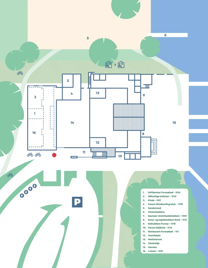 kort over faciliteter