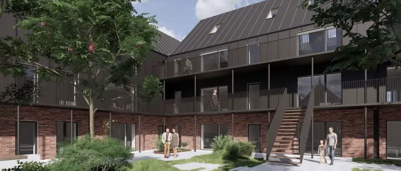 Illustrationer af mulig boligkarré på Farum Bytorv