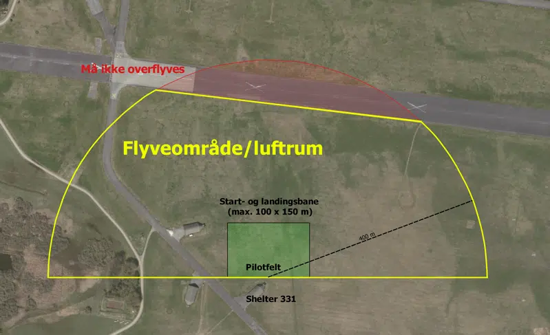 kort over landingsbanen