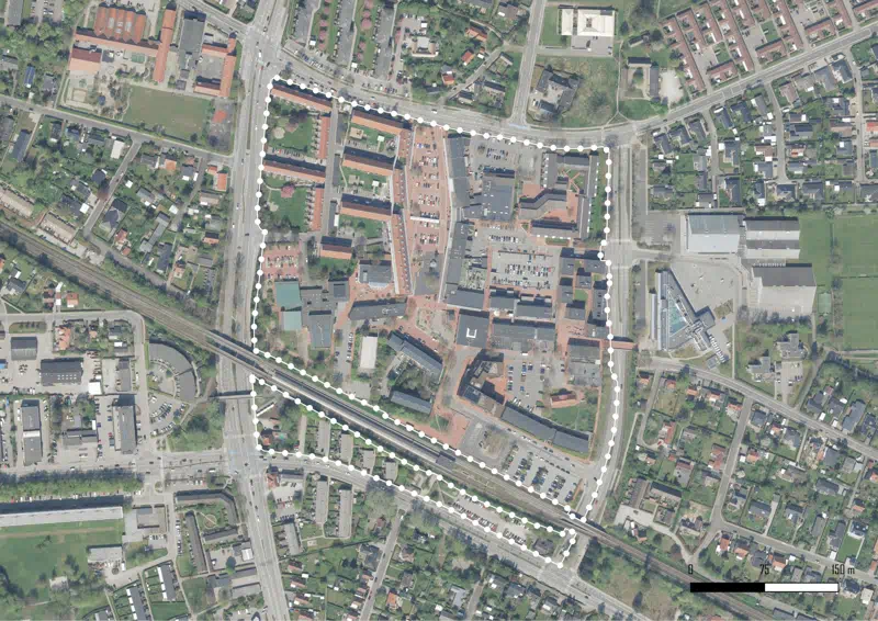 Kort der viser lokalplanområdets afgrænsning