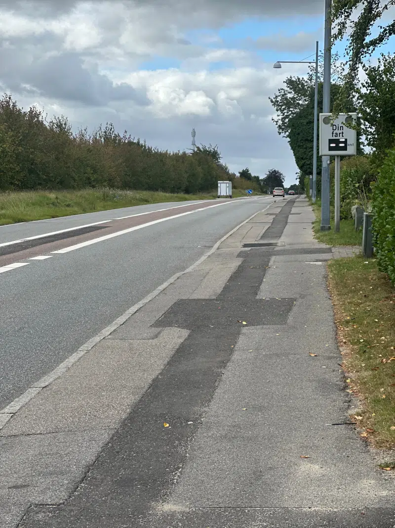 Foto af cykelstien på Fiskebækvej