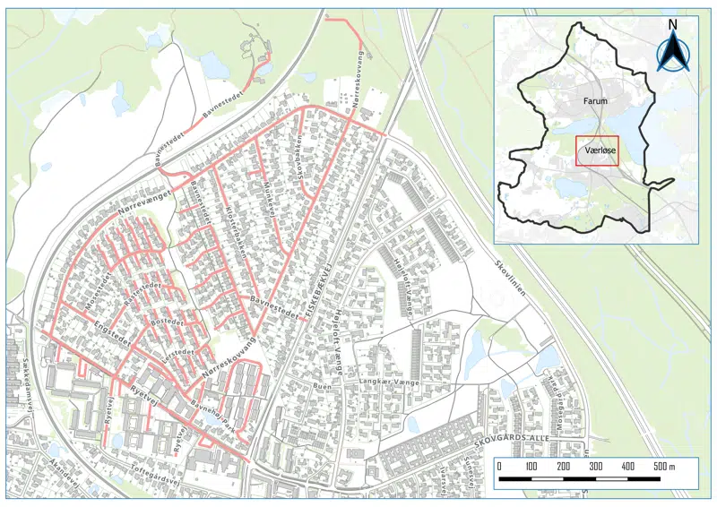 Kort over berørt område
