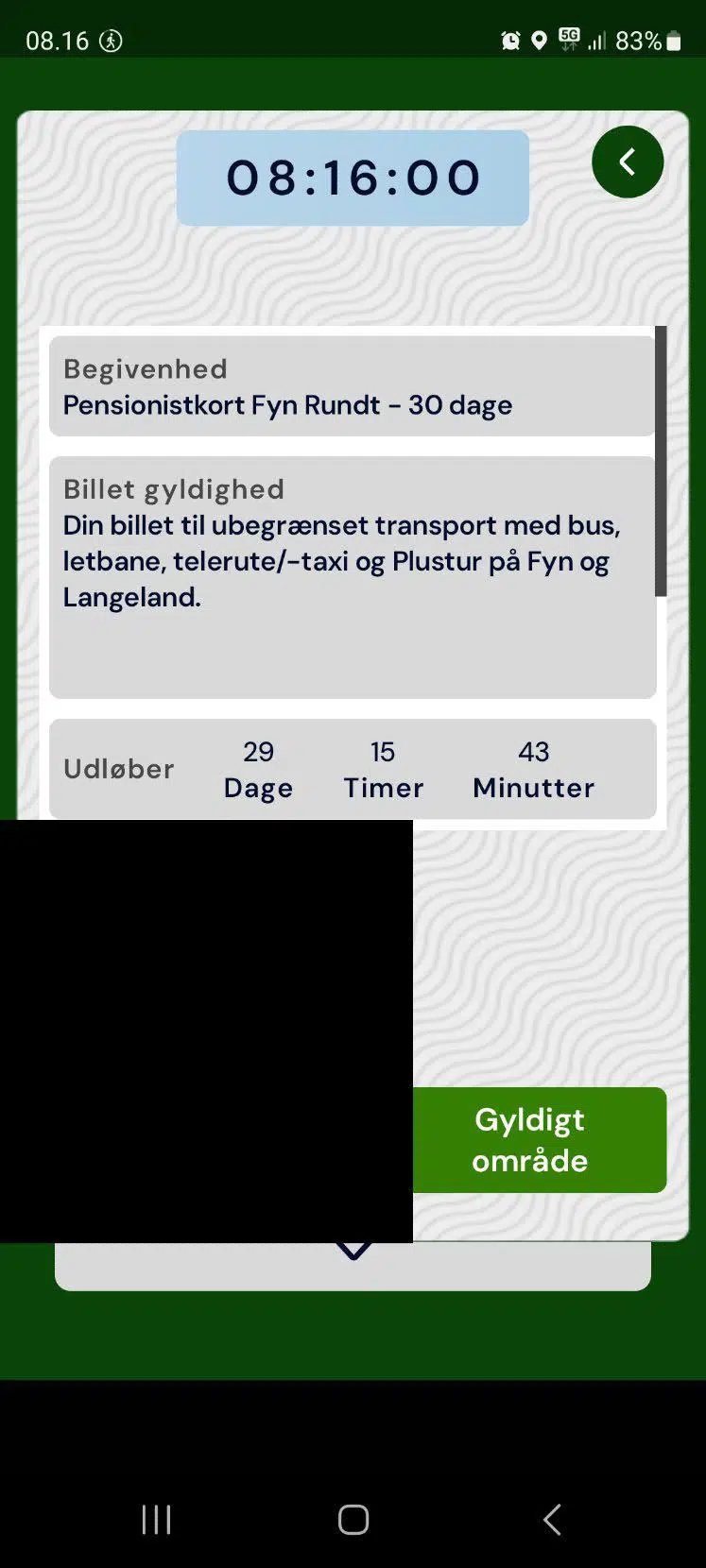 Pensionistkort fyn rundt i rejsebillet