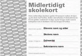 Midlertidigt skolekort