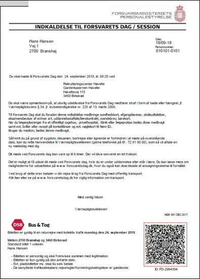 Indkaldelse til forsvarets dag