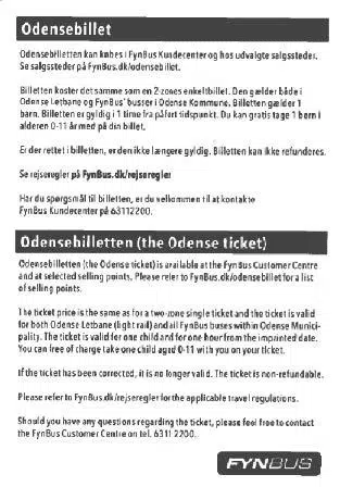 odensebillet bagside