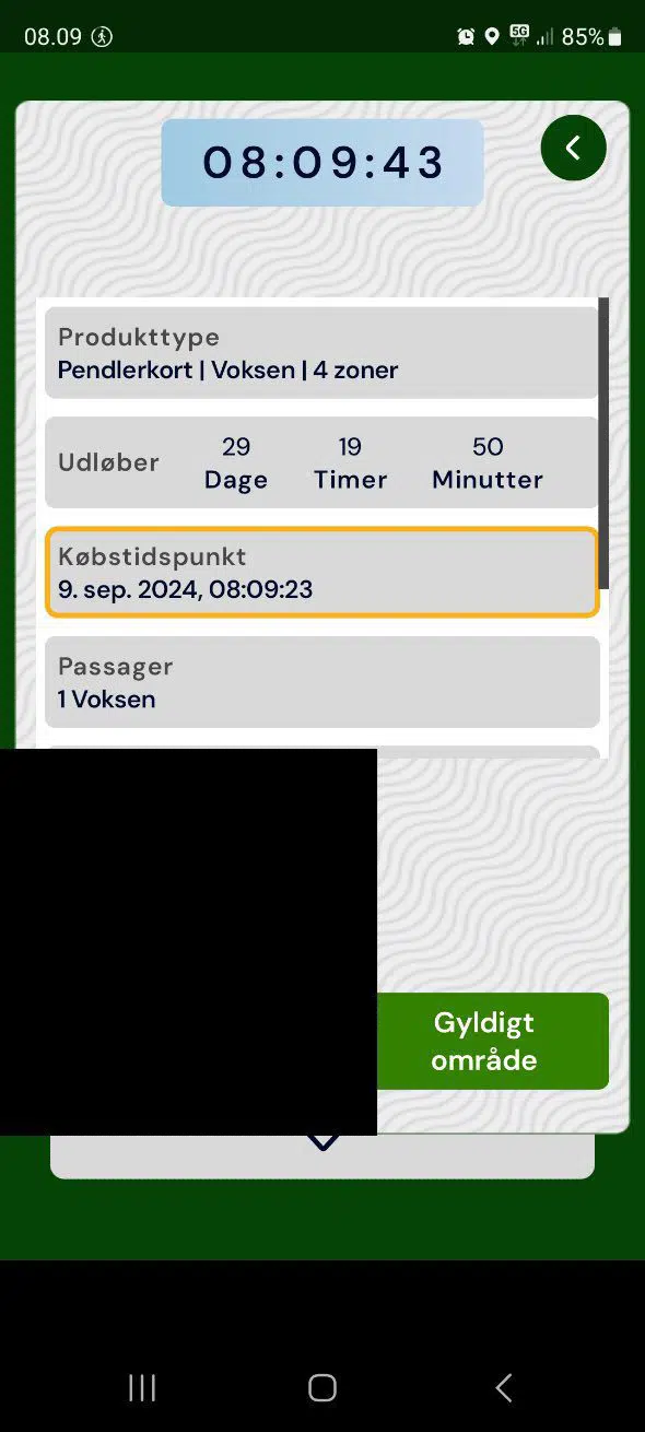 Pendlerkort i rejsebillet