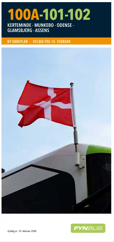 Billedet viser hvordan forsiden ser ud på en af fynbus' køreplaner