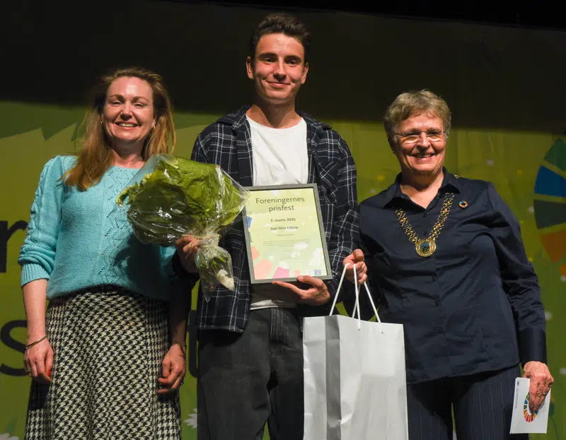 Joel Ibler Lillesø fra Bagsværd Atletik Club sammen med Christina Rittig Falkberg og Trine Græse