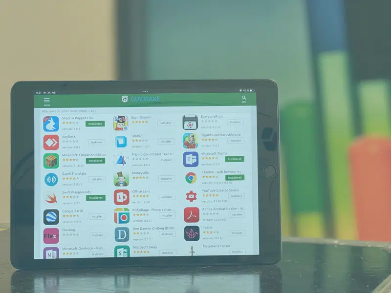 iPad med GLX App Store åben
