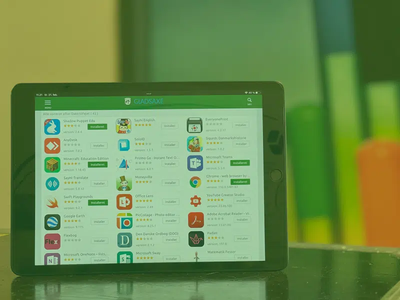 iPad med GLX App Store åben