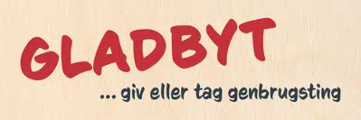 Banner med teksten: GLadbyt - Giv eller tag genbrugsting