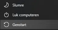 Genstartknap til Windows computer