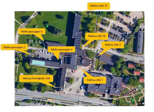 Indgange på Gladsaxe Rådhus