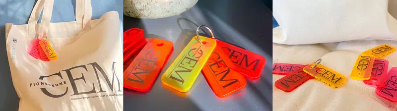 Laserskårede nøgleringe i akryl