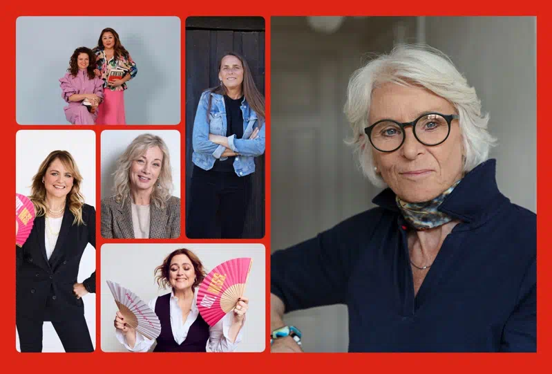 Grafik med billeder af de medvirkende til de forskellige arrangementer i Bibliografen i forbindelse med kvindernes internationale kampdag