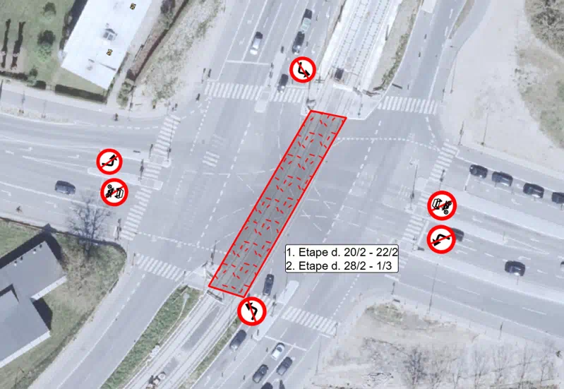 Kort, som viser de to etaper af arbejdet på Søborg Hovedgade