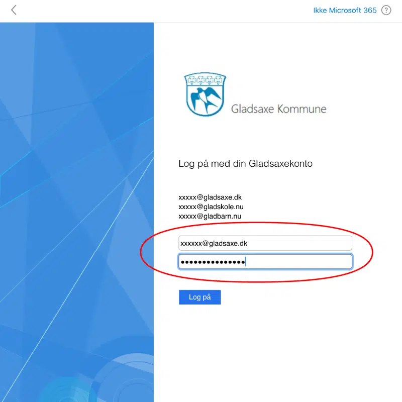 Kontrollér at din mail er indtastet korrekt, og indtast din adgangskode