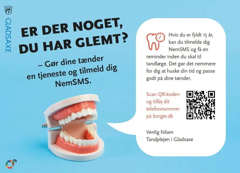 Tilmeld dig til NemSMS hvis du er fyldt 15 år via Scan af QR-kode