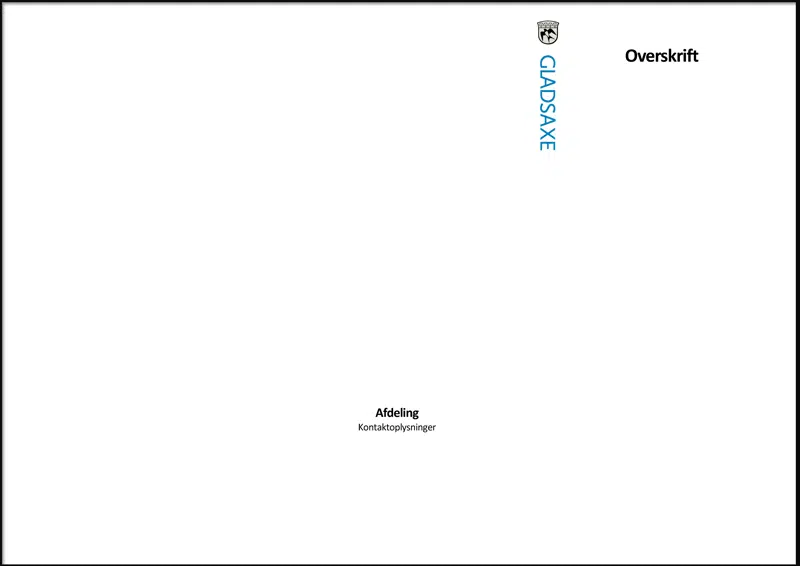 Trefløjet folder: Gladsaxe logo i lys blå