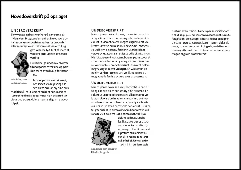 Trefløjet folder: Gladsaxe logo i lys blå