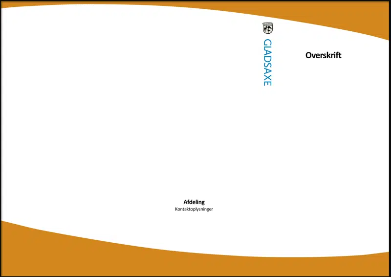 Trefløjet folder: Gladsaxe logo og buer