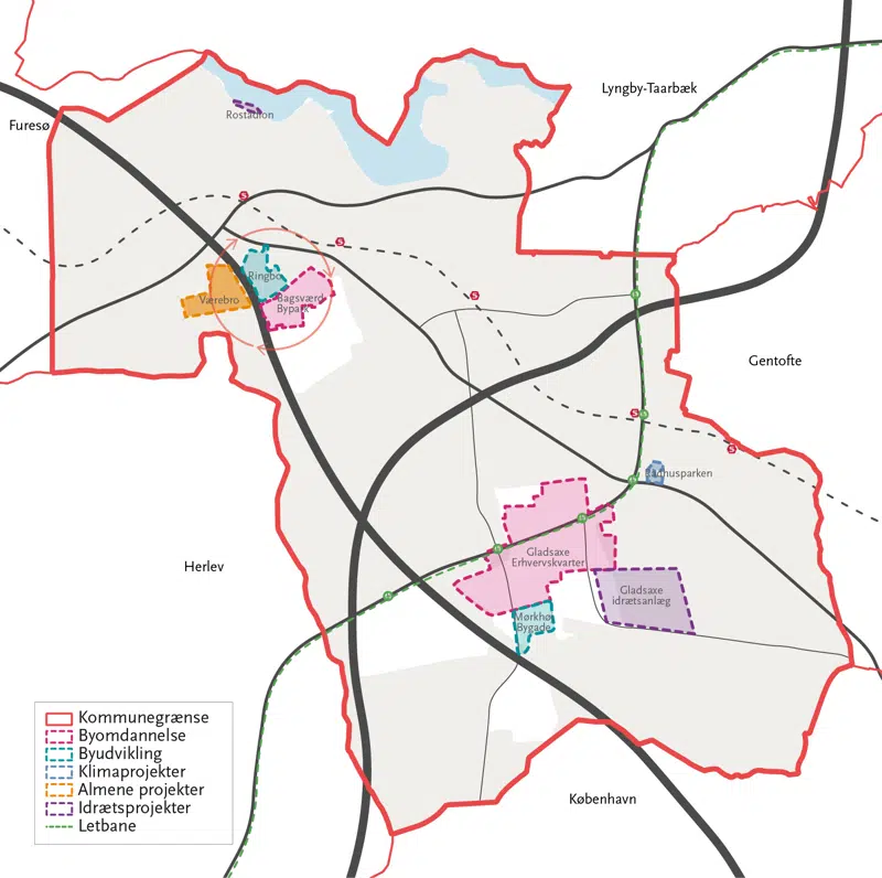 Kort over hvordan byen ændrer sig