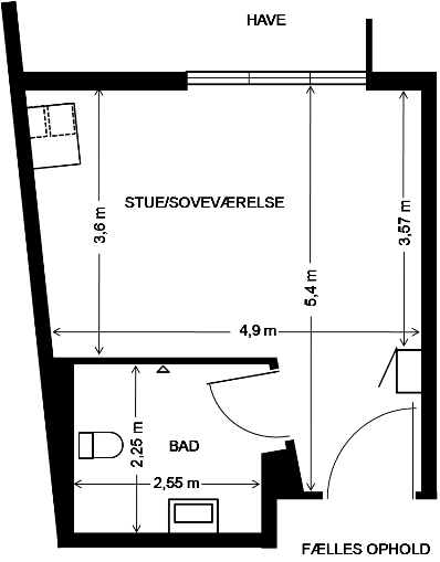 Billede af mål og indretning bolig D1