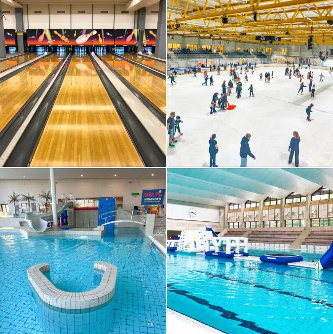 Svømmehallerne, skøjtehallen og bowlinghallen på Idrætsanlæggene i Gladsaxe