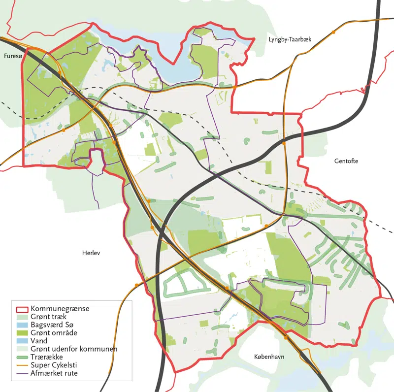Kort over byens grønne områder