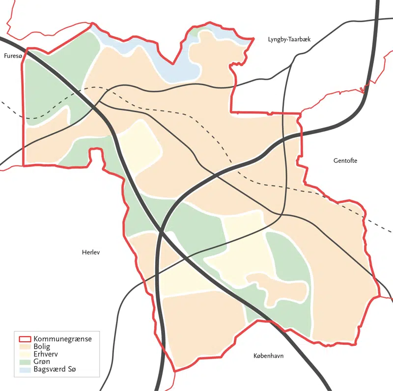 Det overordnede arealanvendelse i Gladsaxe