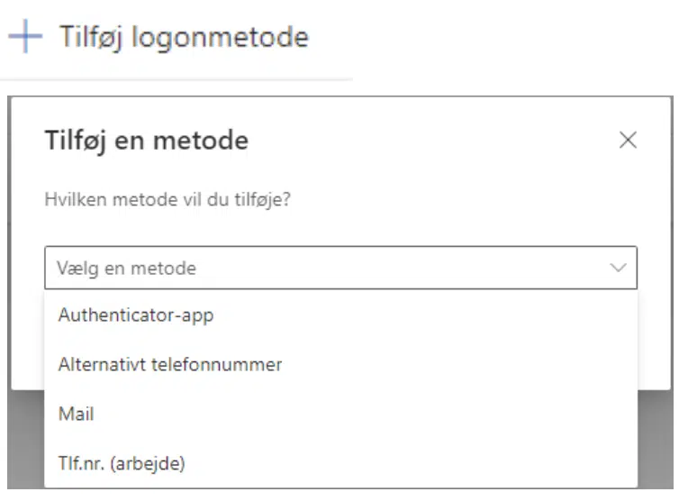 Billede af Authenticator opsætning