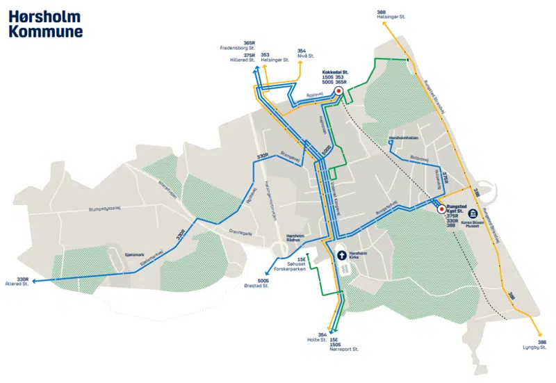 Kort over busruterne