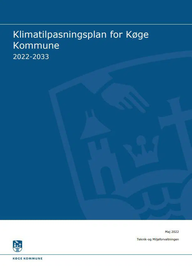 Billede af forsiden til Klimatilpasningsplan for Køge Kommune 2022-2033