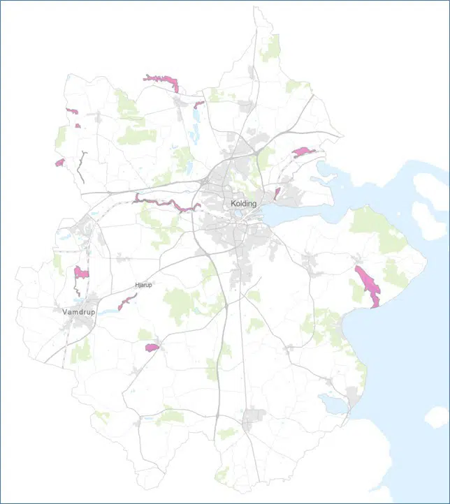 Kort over øvrige vådområder