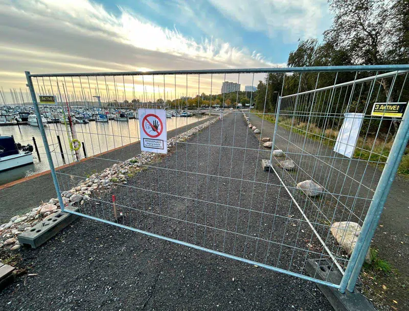 Digeafspærring ved Marina Syd