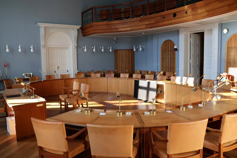 Det er her i byrådssalen, fejring finder sted 