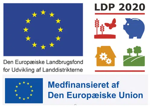 Det Europæskie flag, LDP 2020 logo, Medfinansieret af Den Europæiske Union
