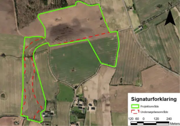 Oversigtskort over det mulige kvælstofvådområde ved Istok Mose 