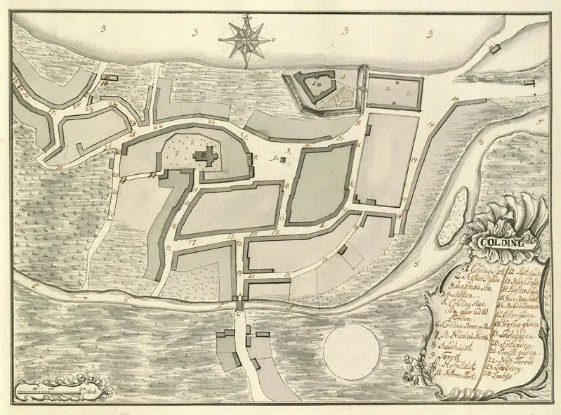 Kort over Kolding år 1755