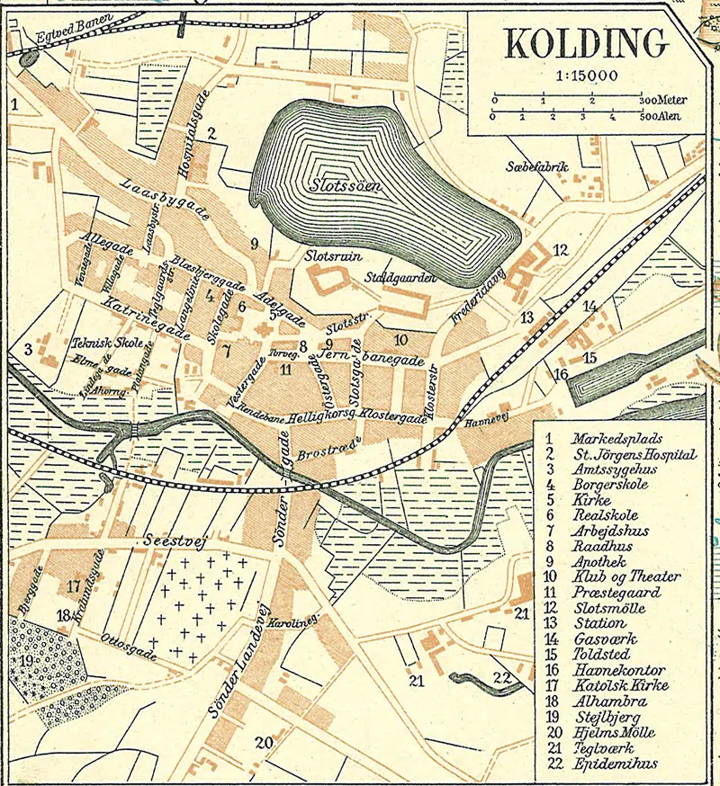 Kort over Kolding 1900